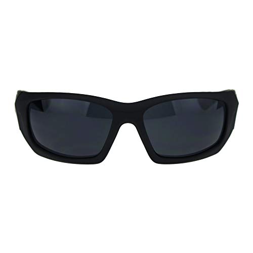 Mens Aerodynamic Robotic Futurism Black Plastic Sport Sunglasses