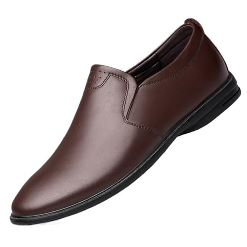 Men Cowhide Leather Driving Boat Shoes Soft Sole Breathable Comfortable Leisure Casual Flats