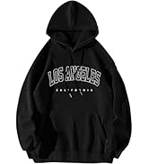 ORANDESIGNE Letter Graphic Print Hoodies for Women Oversized Long Sleeve Casual Drawstring Fall P...