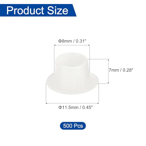 Image of uxcell 500Pcs Screw Hole Plugs, 8mm(5 /16 inch) Dia Plastic Round Button Plugs Snap in Locking Hole Covers Flush Type Caps for Furniture Cabinet, Transparent