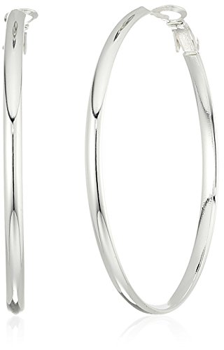 Sterling Silver Lightweight Paddle Back 50x3 mm Hoop Earrings
