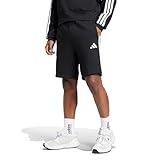 adidas Men's Essentials 3-Stripes Fleece 9-Inch Shorts, Black/White, Medium
