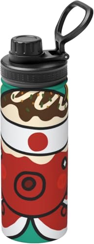 タコ たこ焼き 和風 水筒 真空断熱 保温 保冷 スポーツボトル 人気 ステンレスボトル スポーツ飲料対応 漏れない 直飲み530ml 男の子 女の子 おしゃれ 大人 子供 アニメ グッズ キャラクター