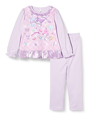 パジャマセット マイメロディ&クロミ 光るダンボールニットパジャマ ガールズ ラベンダー 日本サイズ 130 相当