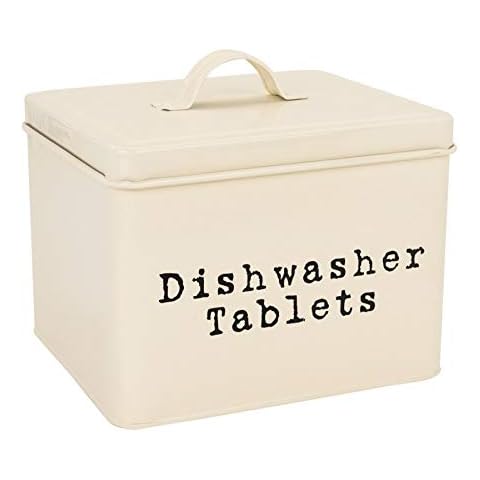 Harbour Housewares Vintage Dishwasher Tablet Storage Tin Cover