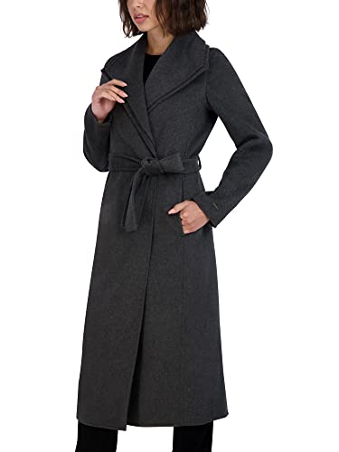 TAHARI Women's Slim Fit Double-Faced Soft Blend Wrap Tie Belt – Long Wool Coat2