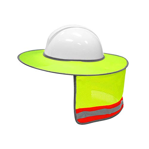 Image of XIAKE Hard Hat Sun Shade Full Brim Mesh Sun Shield High Visibility, Neon Yellow, 1 Pack