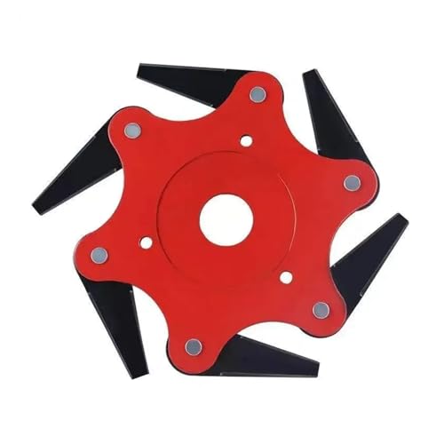 マンガン鋼の6枚刃芝刈り機ヘッドは石を恐れず、特別なアクセサリーが満載です(Red,6 Leaf)