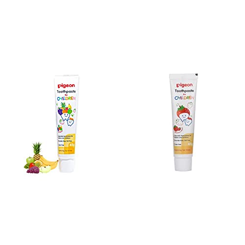 Image of Pigeon Children Toothpaste, Fruit Punch, 45g & Pigeon Children Toothpaste Strawberry (45g)
