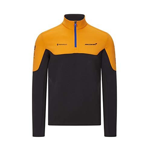 McLaren Official Formula 1 - Colección Merchandise 2020 - Sudadera de Equipo de 1/4 de Cremallera Naranja/Antracita - Unisexo - Talla S