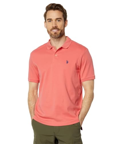 Polo short-sleeve pour homme U.S. Polo Assn. Interlock Coral Fins taille XL