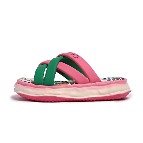 Women's thick bottom cross strap slippers, synthetic leather non-slip wear-resistant sole, cartoon graffiti printing insole, comfortable and casual summer open toe platform sandals3