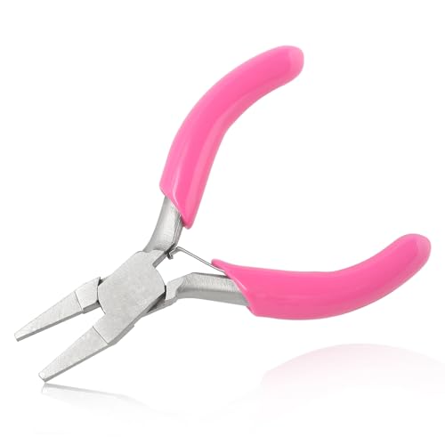 LEONTOOL 3 Inch Duckbill Pliers Mini Flat Nose for Jewelry Making - Smooth Jaw, Slim Line Precision Tool for Beading, Wire Bending, Hobby Craft
