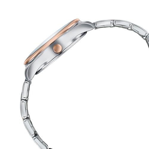Image of Sonata Poze 7 Analog Silver Dial Rose Gold Sheet Metal Strap Watch for Women - SP80146KM01W