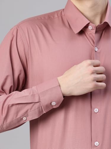 Image of Majestic Man Men's Solid Cotton Blend Wrinkle-Resistant Slim Fit Easy-Iron Formal & Office Wear