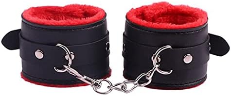 Fuwok Leather Hand Cǔffs Adjust Wris 008 (Black-Red)