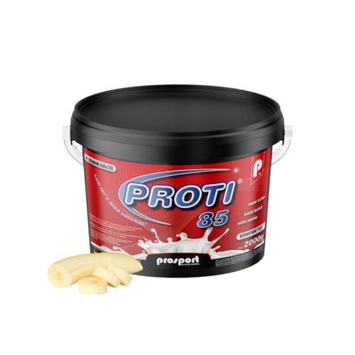 Prosport Proti® 85 Banane 2000g – Mehrkomponenten-Protein mit Whey, Casein & Eialbumin – 10 Vitamine, BCAAs & EAAs – Eiweißshake, extra cremig, ideal für Muskelaufbau & Diät