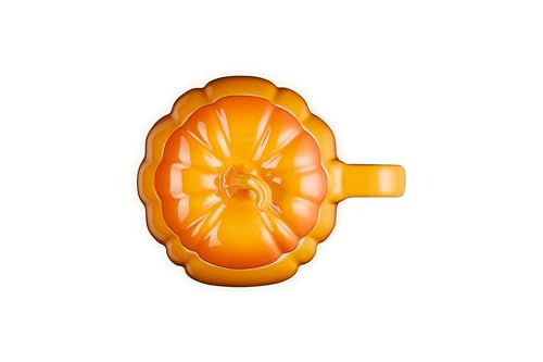 Image of Le Creuset Stoneware Pumpkin Mug with Lid, 14 oz., Persimmon