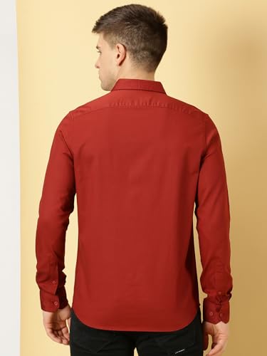 Image of Thomas Scott Men Classic Slim Fit Cotton Casual Full Sleeves Shirt