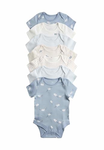 Marks & Spencer Pack de 7 bodies de cuerpo entero 100% algodón con estampado de aviones (0-3 años) Mezcla De Azul Niños 3-6 meses