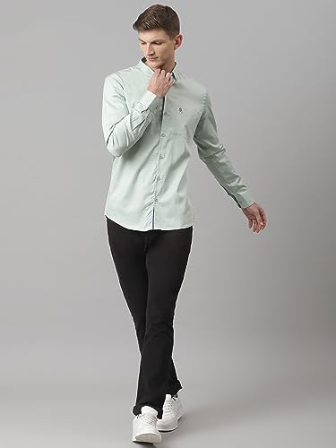 Image of Thomas Scott Men's | Solid | Full Sleeve | Regular Fit | Cotton Blend | Button Down | Single Pocket | Casual Shirt