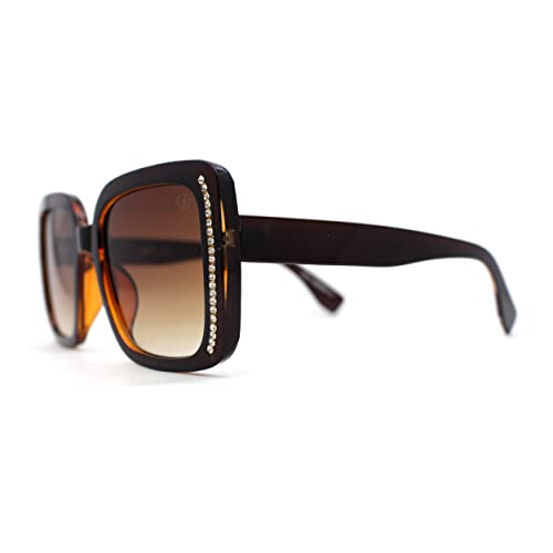 Subtle Rhinestone Jewel Chain Trim Rectangle Mod Butterfly Sunglasses3