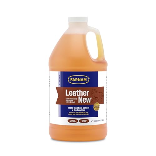 Farnam Leather New Easy-Polishing Glycerine Saddle Soap and Leather Saddle Cleaner, Protects and Preserves Leather, Cleans, Conditions and Polishes, 64 Oz.