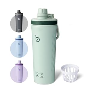 BOTTLE BOTTLE Stainless Steel Protein Shaker Bottle with Handle for Men and Women 770ml(26oz) Insulated Metal Gym Water Bottles for Protein Powder(Green)