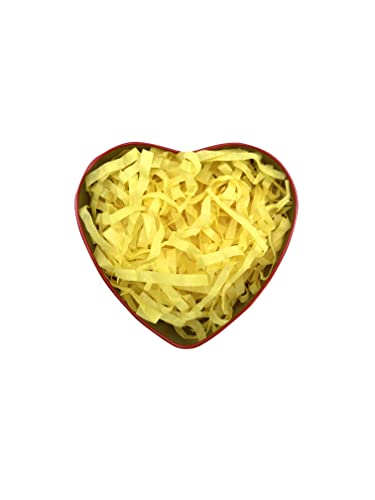 Image of Thin Shredded Paper Crinkle Paper Grass Strips Gift Tray Decoration, Gift Hamper Decorations, Gift Box fillers, Wedding Birthday & Valentines Day Gift (500 Grams, Yellow)