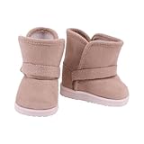 Aeromdale Doll Shoes Plush Boots Shoes Solid Color Shoes for 18 inch American Doll 46cm Girls Dolls 43cm Doll Accessories - bw1170-1 Pair