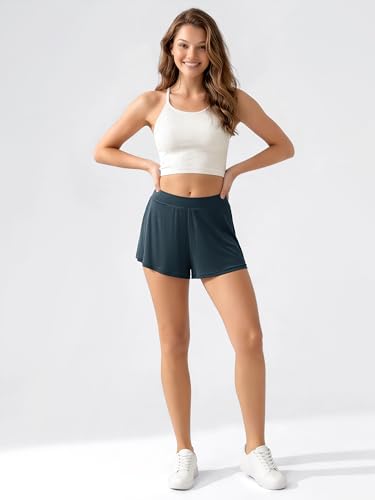 Image of ODODOS 2-Pack Ultra-Soft Modal Lounge Shorts for Women - Lightweight & Breathable Sleepwear, 3 inch Inseam