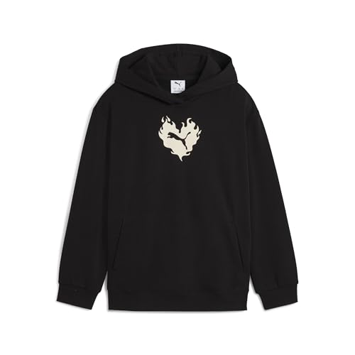 PUMA Mädchen Flaming Love Hoodie TR G Kapuzenpullis, PUMA Black, 152