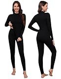 Ekouaer Intimo Termico Donna Manica Lunga Maglia Termica e Pantaloni Set Invernale Coordinati Abbigliamento Termico da Donna