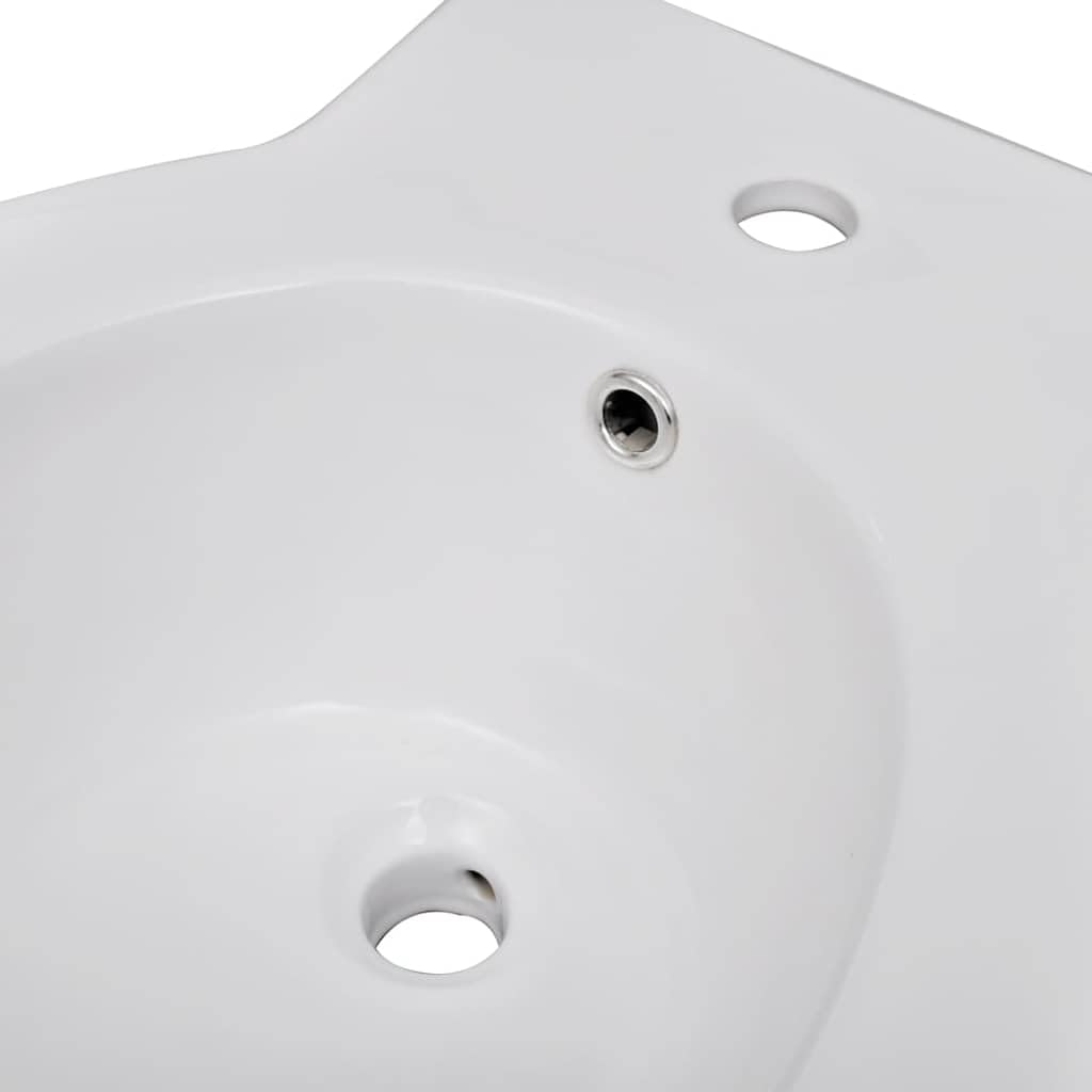 vidaXL Sanitari da Bagno Set WC e Bidè in Ceramica Bianco Vaso Water e Bidet