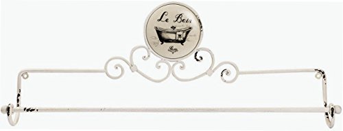 Biscottini Porta Asciugamani da Parete in Ferro Bagno | Porta Salviette Decorativo Shabby Chic | Supporto Elegante per Cucina con Insegna Retrò | Porta asciugamani da Muro in Metallo Stile Vintage