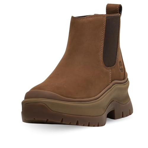 Timberland Women's Roxie Lane Mid Chelsea Boot, Rust Nubuck, 9 Medium