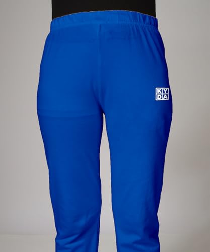 Image of KYDA KIDS Girls Mid Rise 100% Pure Cotton Track Pants | Regular Fit Elastic Waist Casual Wear | Soft Comfortable Kids Trousers (Pack of 2)