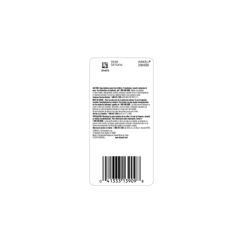 Image of Duracell 309 /393 Silver Oxide Button Battery, 1 Count Pack, 309 /393 1.5 Volt Battery, Long-Lasting for Watches, Medical Devices, Calculators, and More