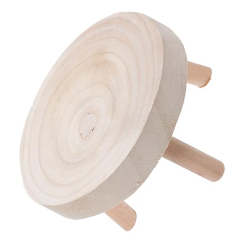 CLISPEED Rustic Wooden Round Plant Stool with Storage Base Small Indoor Outdoor Flower Pot Stand for Patio Bathroom Countertop Organizer with Ample Space for Pots and Essentials