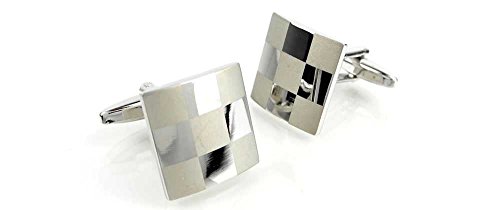 Par de Mancuernillas Láser Cuadradas para Hombre miniatura 1