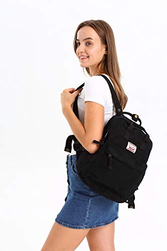 LuckyZ-Backpacks-Womens-Casual-Style-Lightweight-Cloth-Canvas-Backpack-School-Bag-Travel-Daypack-Medium-Handbag-Purse