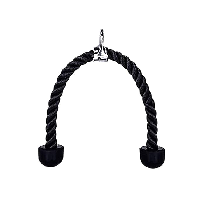 INDIA ENTERPRISES HUB Pull Down Rope, Smith Machine Accessories, Tricep Cable Attachment for LAT Pulldown and Any Pulley SystemNylon Braided Tricep Rope (Black) (1PCS)-image-8