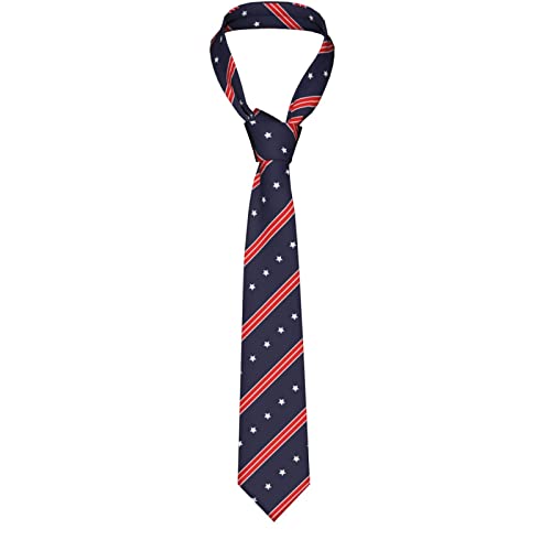 Fatttycy Patriotic American Flag Striped Ties For Men Neck Navy Tie Men's Novelty Neckties #TOP1