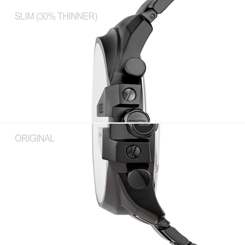 Diesel Men's Mega Chief Stainless Steel Bracelet, Silicone or Leather Band Watch with Analog or Digital Movement