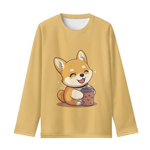 Long Sleeve Shirts for Toddler Girls Crewneck T-Shirt Breathable Graphic Tops Clothes 3-16Y