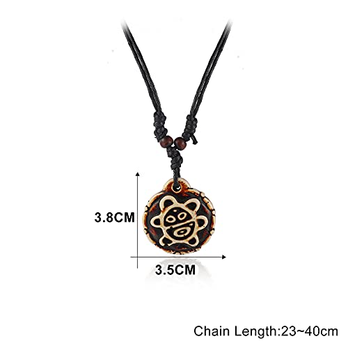 Pingyongchang Artificial Bone carving Sea Turtles Pendant Necklaces Gifts for Women Men Adjustable Rope 6/10 Pcs -6 PCS restore3