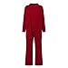 Stylish Women's Trousers Suit for Autumn and Winter Fashionable Plus Size Three-Piece Set Comfortable and (Red, L)