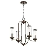 Quorum International Collins 4-LT Chandelier - Oiled Bronze - 6044-4-86, Bronze/Dark