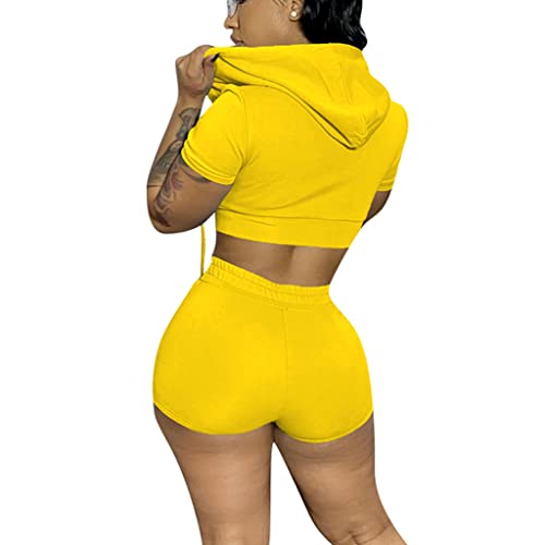 Mrskoala Women's 2 Piece Outfits Summer Bodycon Short Pants Workout Sets2
