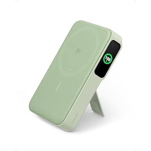 Anker MagGo Power Bank, Qi2 Certified 15W Ultra-Fast MagSafe-Compatible Portable Charger, 10,000mAh Battery Pack with Smart Display and Foldable Stand, For iPhone 16/15/14/13 Only(USB-C Cabl